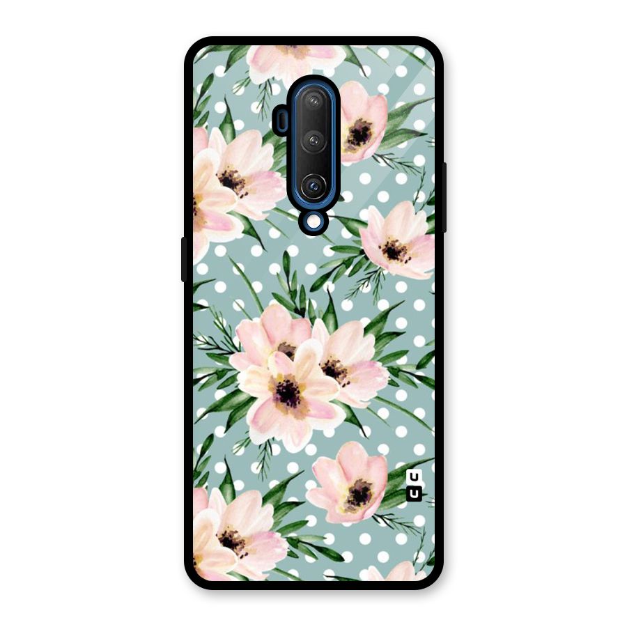 Polka Art Floral Glass Back Case for OnePlus 7T Pro