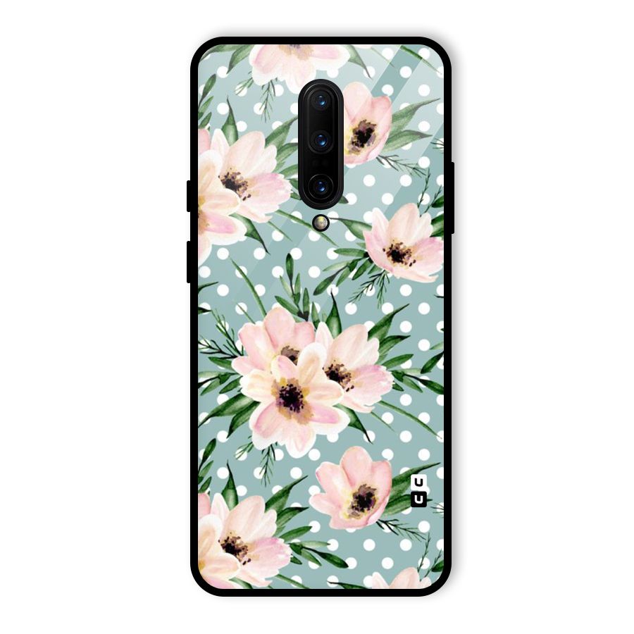 Polka Art Floral Glass Back Case for OnePlus 7 Pro