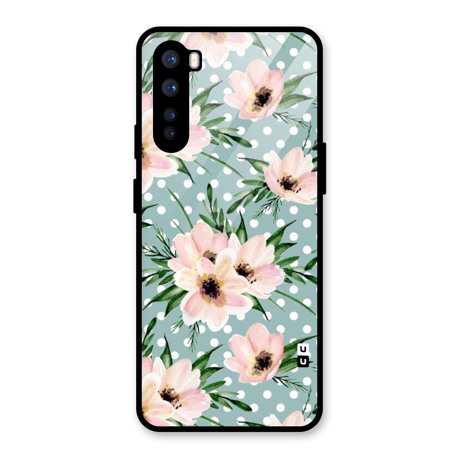 Polka Art Floral Glass Back Case for OnePlus Nord