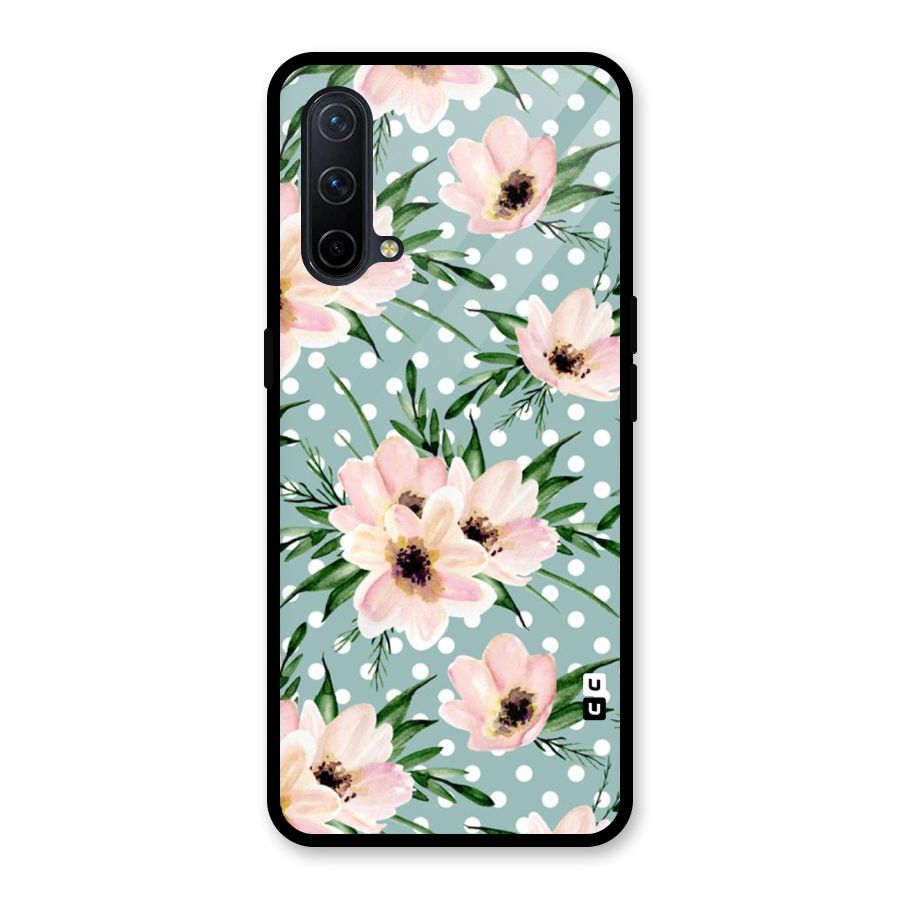 Polka Art Floral Glass Back Case for OnePlus Nord CE 5G