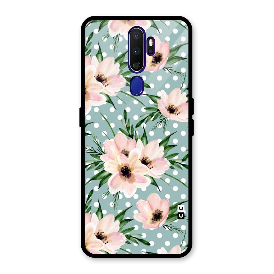 Polka Art Floral Glass Back Case for Oppo A9 (2020)