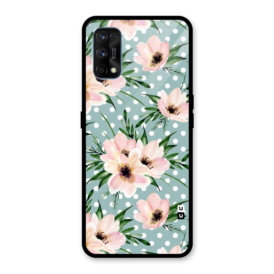 Polka Art Floral Glass Back Case for Realme 7 Pro
