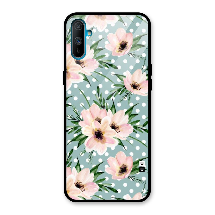 Polka Art Floral Glass Back Case for Realme C3