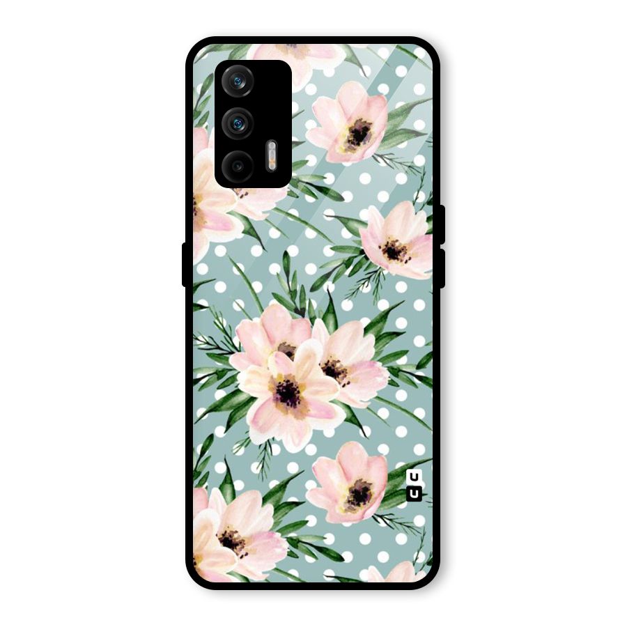 Polka Art Floral Glass Back Case for Realme GT 5G