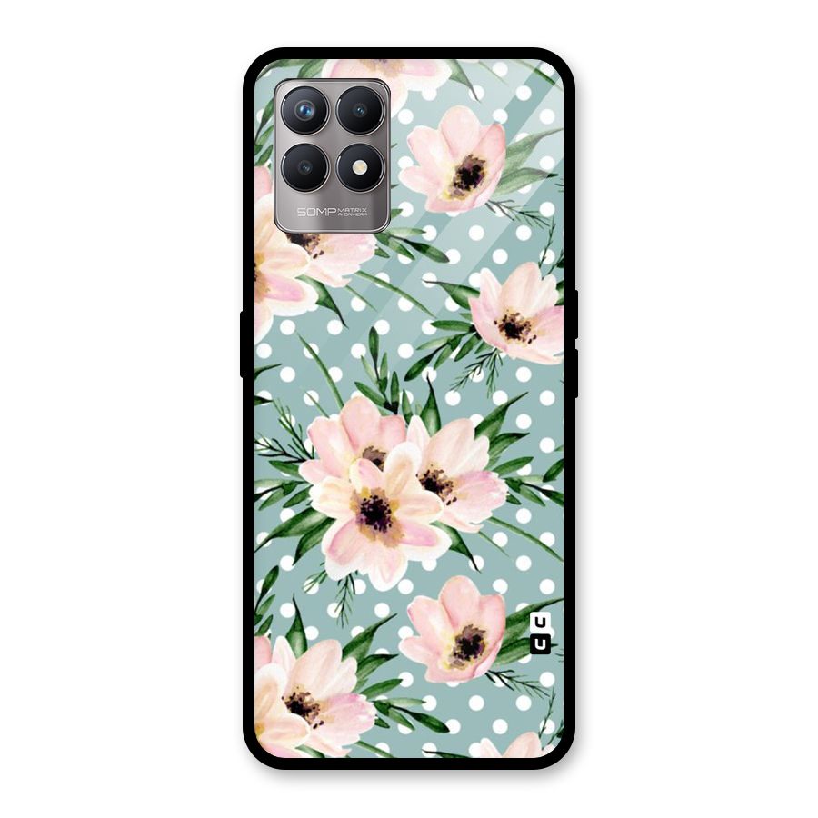 Polka Art Floral Glass Back Case for Realme Narzo 50
