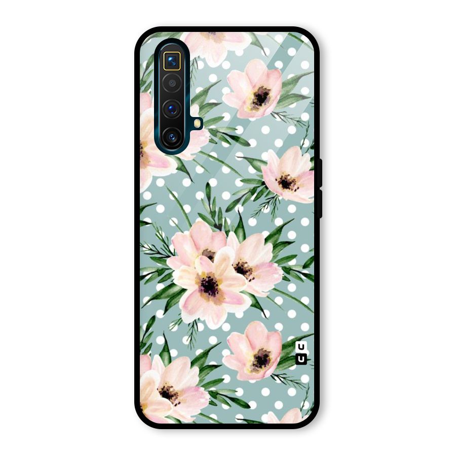 Polka Art Floral Glass Back Case for Realme X3 SuperZoom