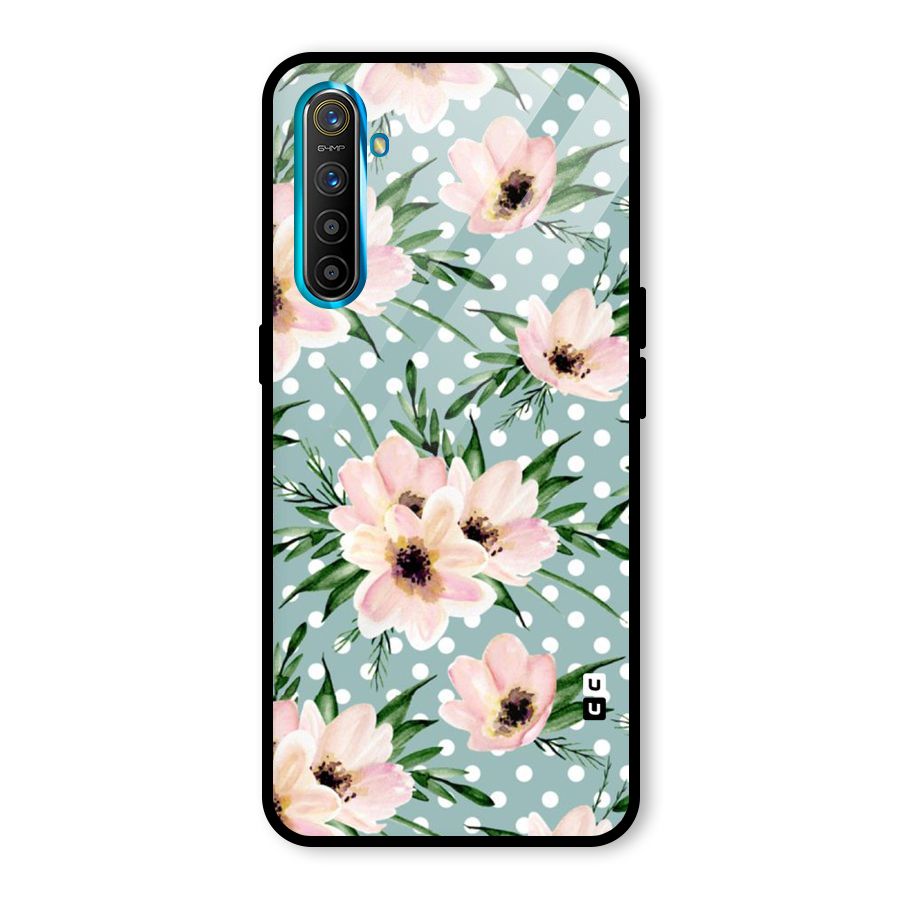 Polka Art Floral Glass Back Case for Realme XT