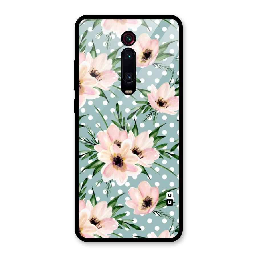 Polka Art Floral Glass Back Case for Redmi K20