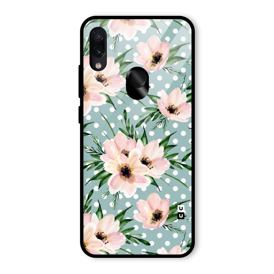Polka Art Floral Glass Back Case for Redmi Note 7S