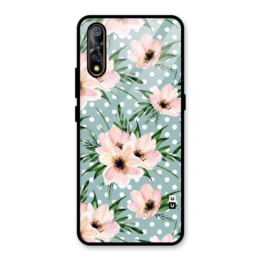 Polka Art Floral Glass Back Case for Vivo S1