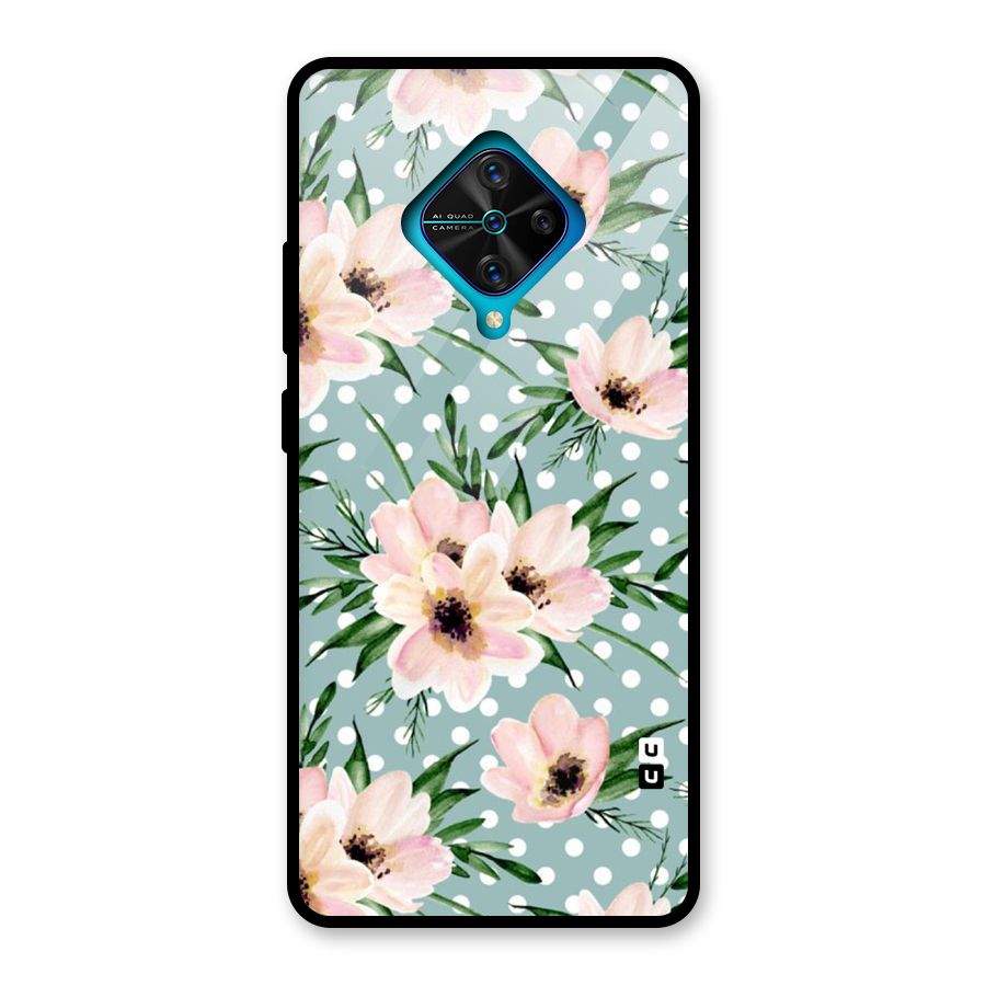 Polka Art Floral Glass Back Case for Vivo S1 Pro