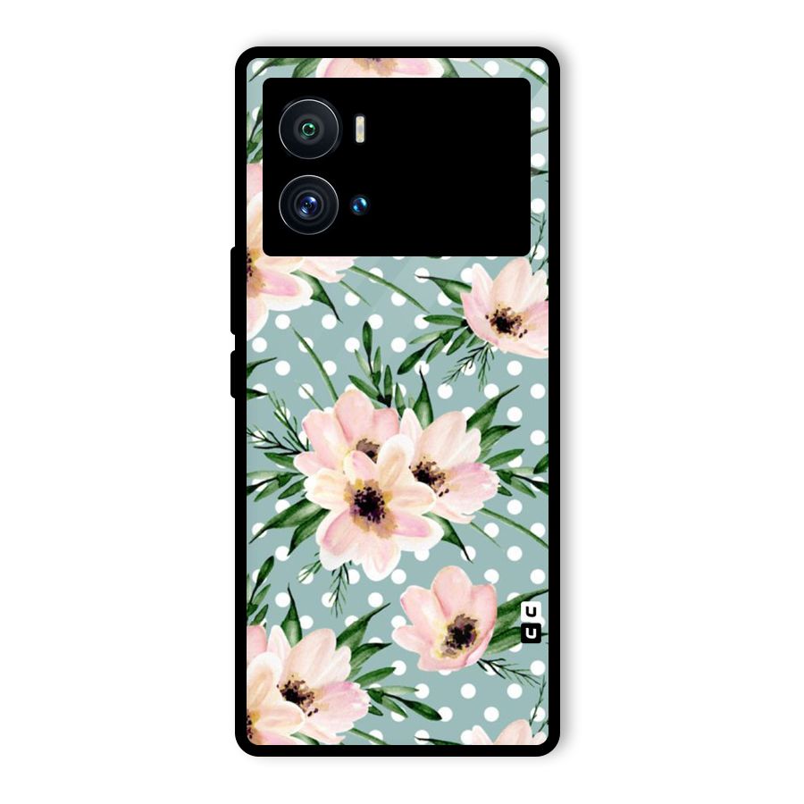 Polka Art Floral Glass Back Case for Vivo iQOO 9 Pro