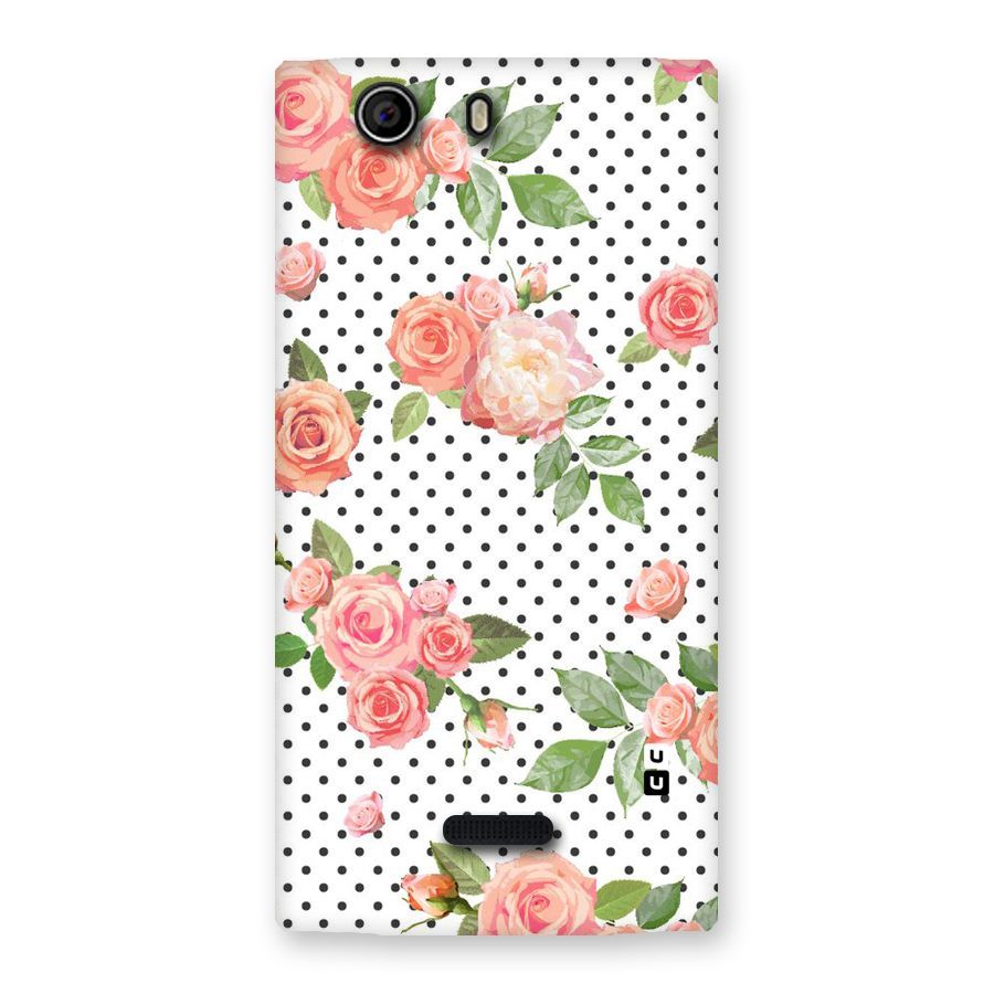 Polka Bloom White Back Case for Canvas Nitro 2 E311