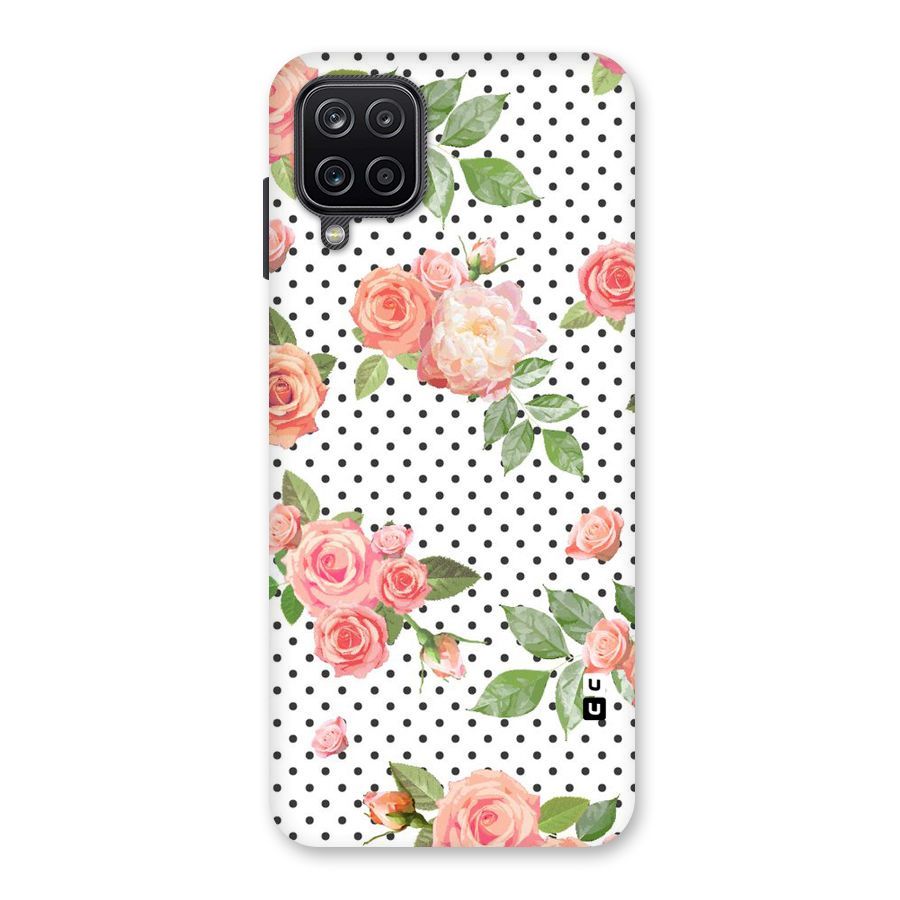 Polka Bloom White Back Case for Galaxy A12