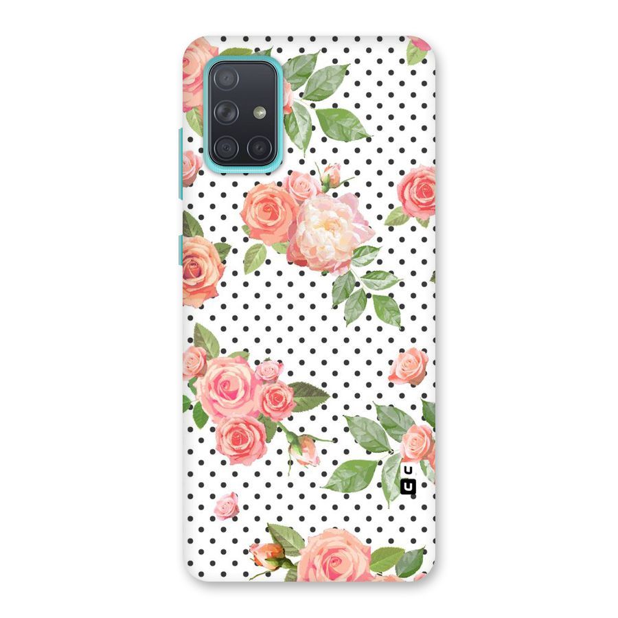 Polka Bloom White Back Case for Galaxy A71