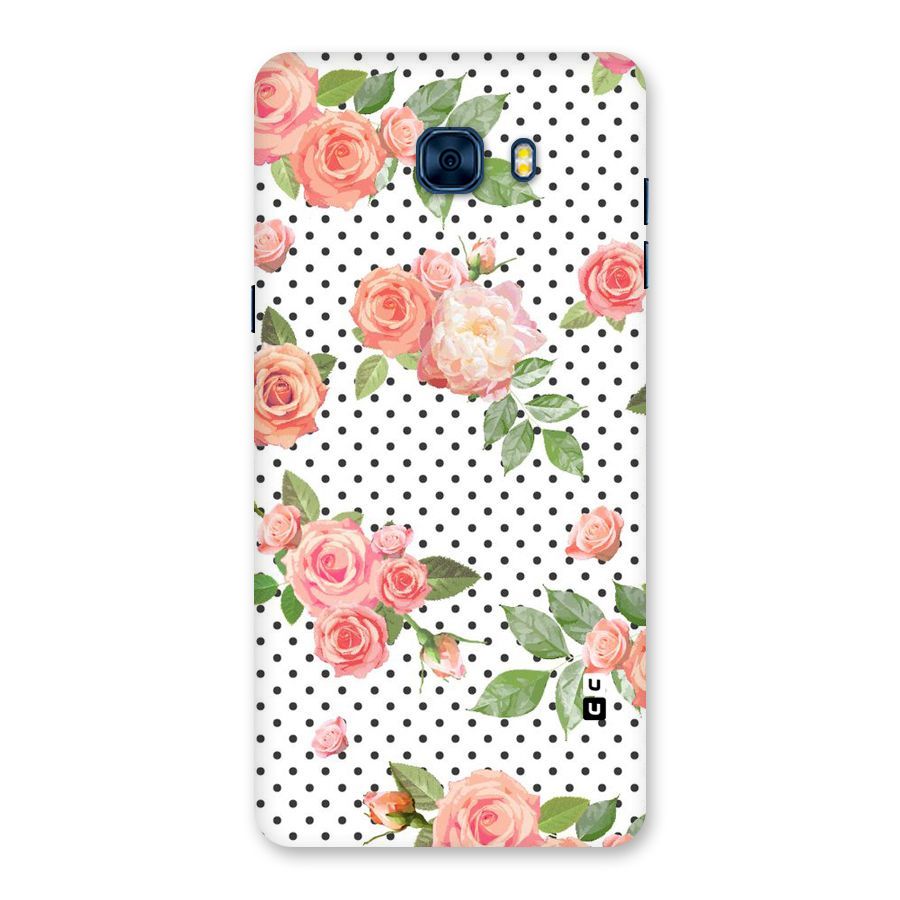 Polka Bloom White Back Case for Galaxy C7 Pro