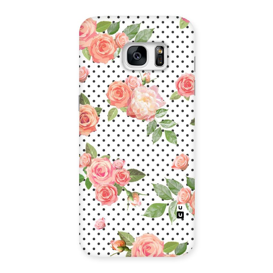 Polka Bloom White Back Case for Galaxy S7 Edge