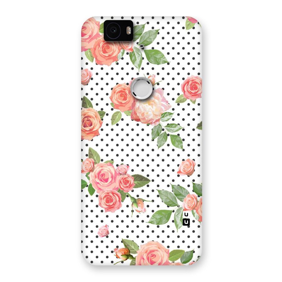 Polka Bloom White Back Case for Google Nexus-6P