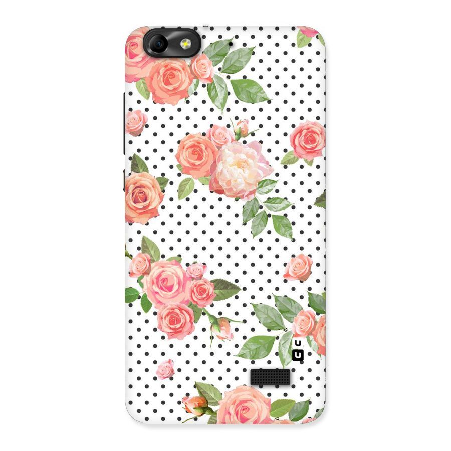 Polka Bloom White Back Case for Honor 4C