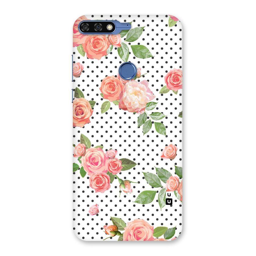 Polka Bloom White Back Case for Honor 7C