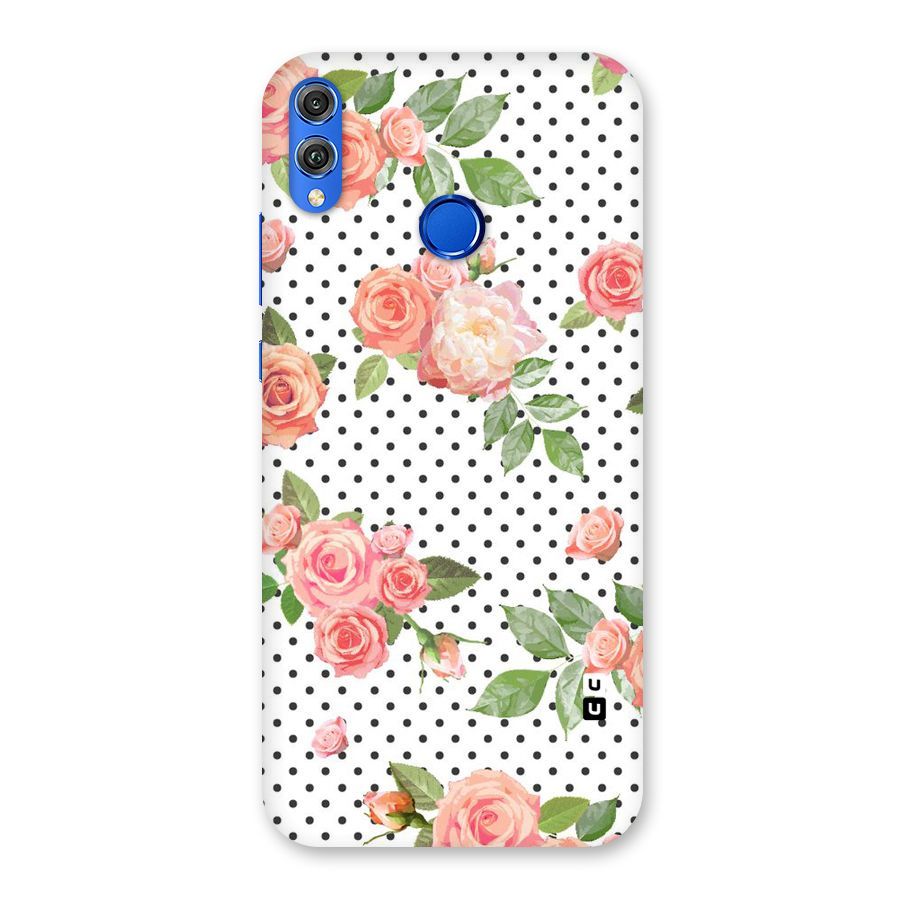 Polka Bloom White Back Case for Honor 8X