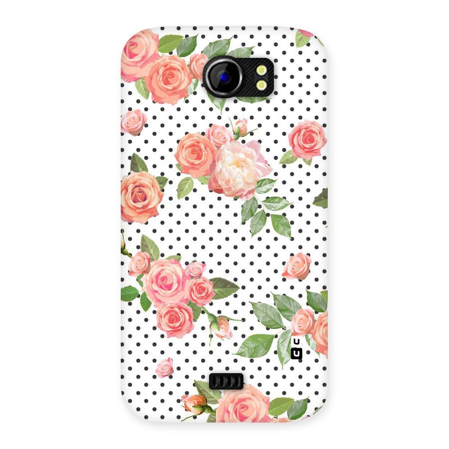 Polka Bloom White Back Case for Micromax Canvas 2 A110