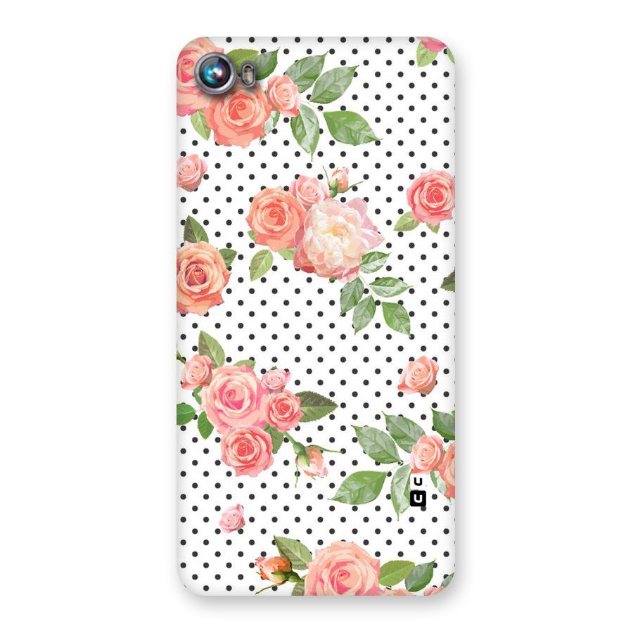 Polka Bloom White Back Case for Micromax Canvas Fire 4 A107