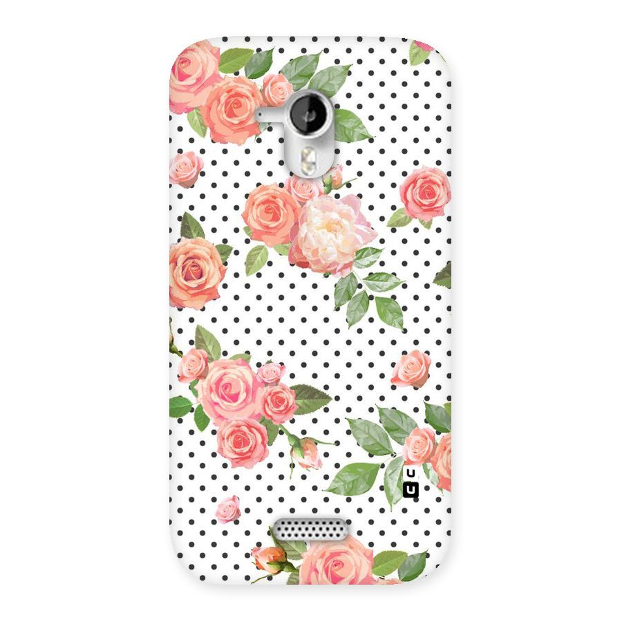 Polka Bloom White Back Case for Micromax Canvas HD A116