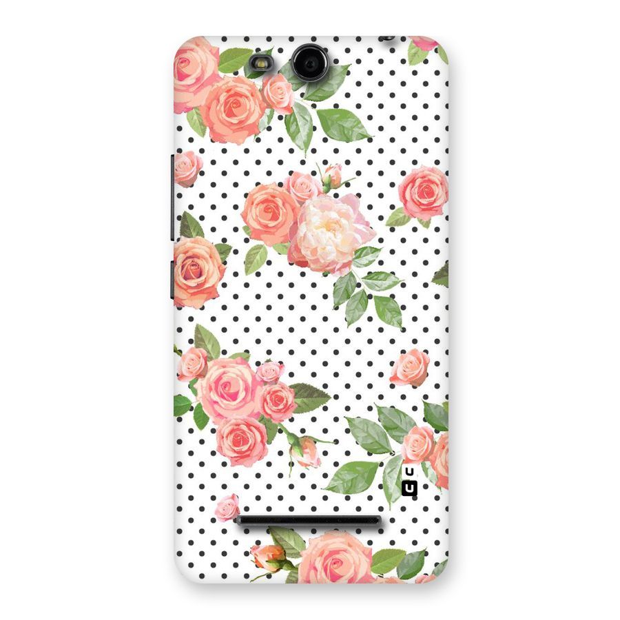 Polka Bloom White Back Case for Micromax Canvas Juice 3 Q392