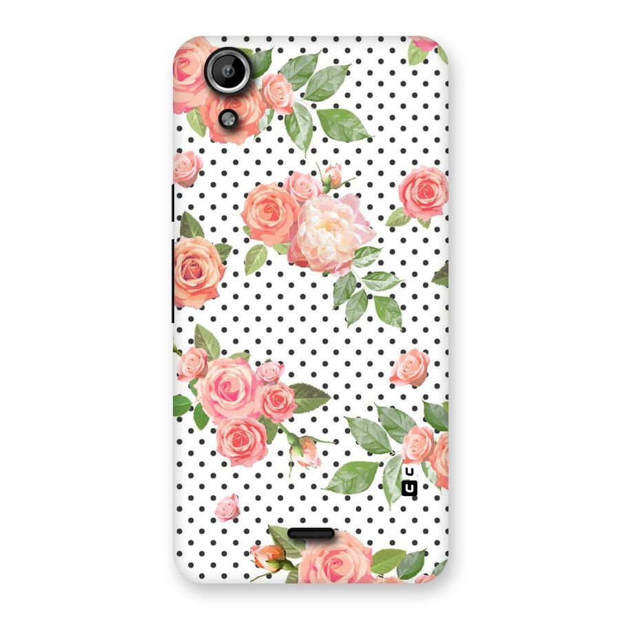 Polka Bloom White Back Case for Micromax Canvas Selfie Lens Q345