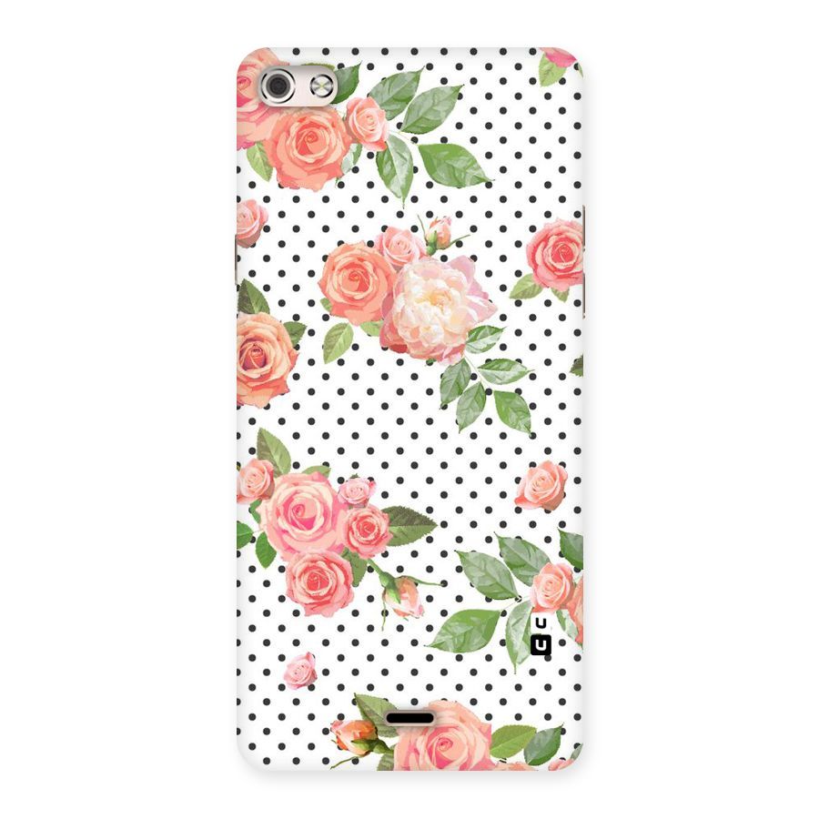 Polka Bloom White Back Case for Micromax Canvas Silver 5