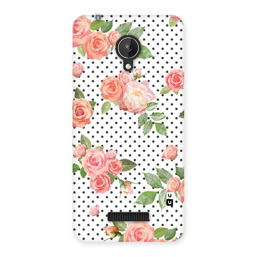 Polka Bloom White Back Case for Micromax Canvas Spark Q380
