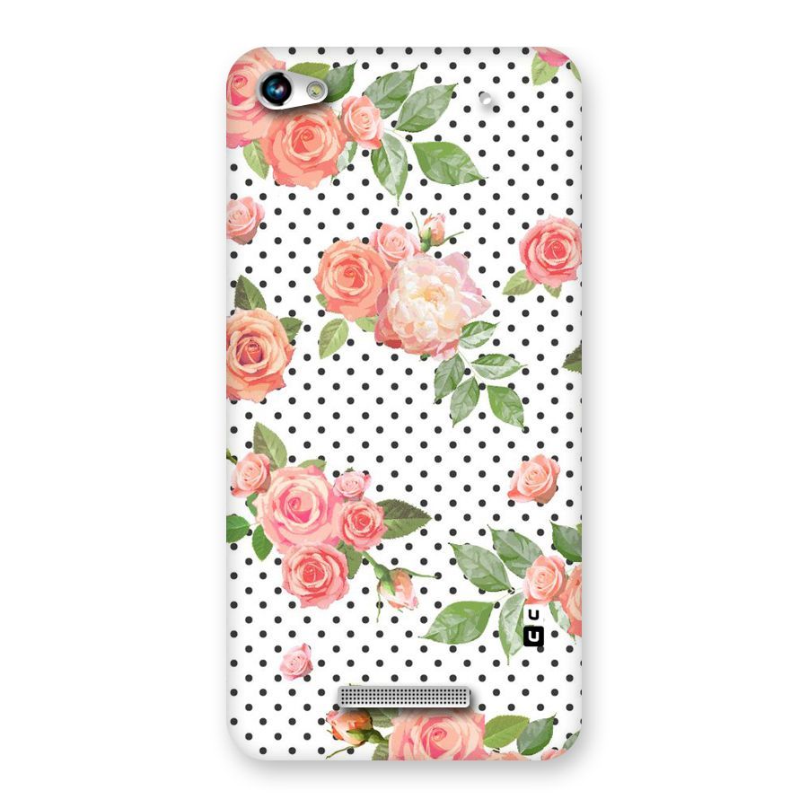 Polka Bloom White Back Case for Micromax Hue 2