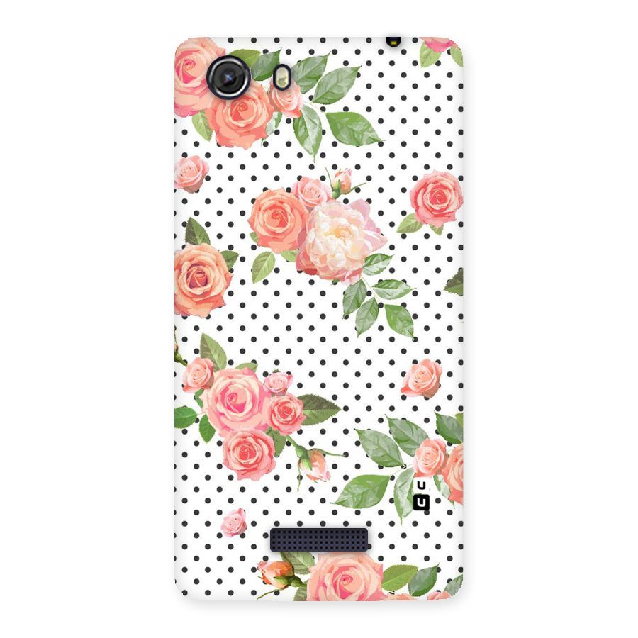 Polka Bloom White Back Case for Micromax Unite 3