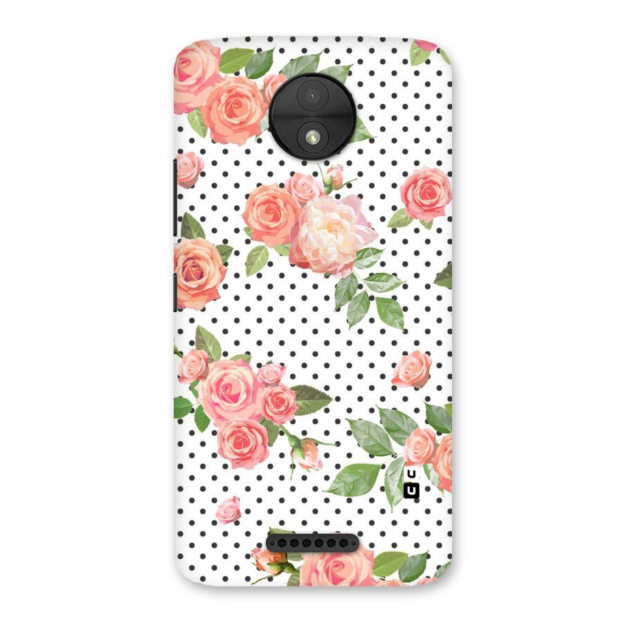 Polka Bloom White Back Case for Moto C