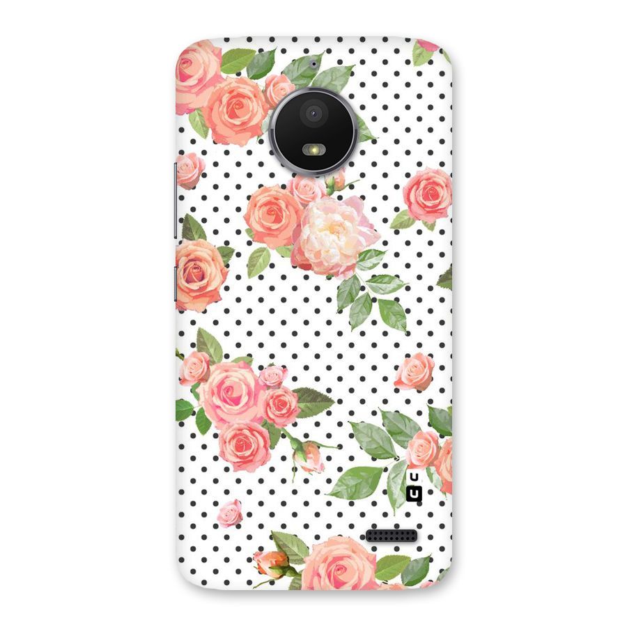 Polka Bloom White Back Case for Moto E4