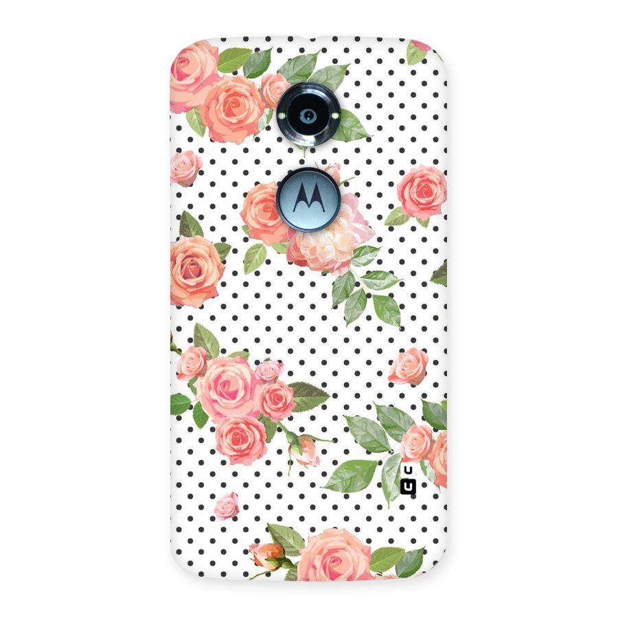 Polka Bloom White Back Case for Moto X 2nd Gen