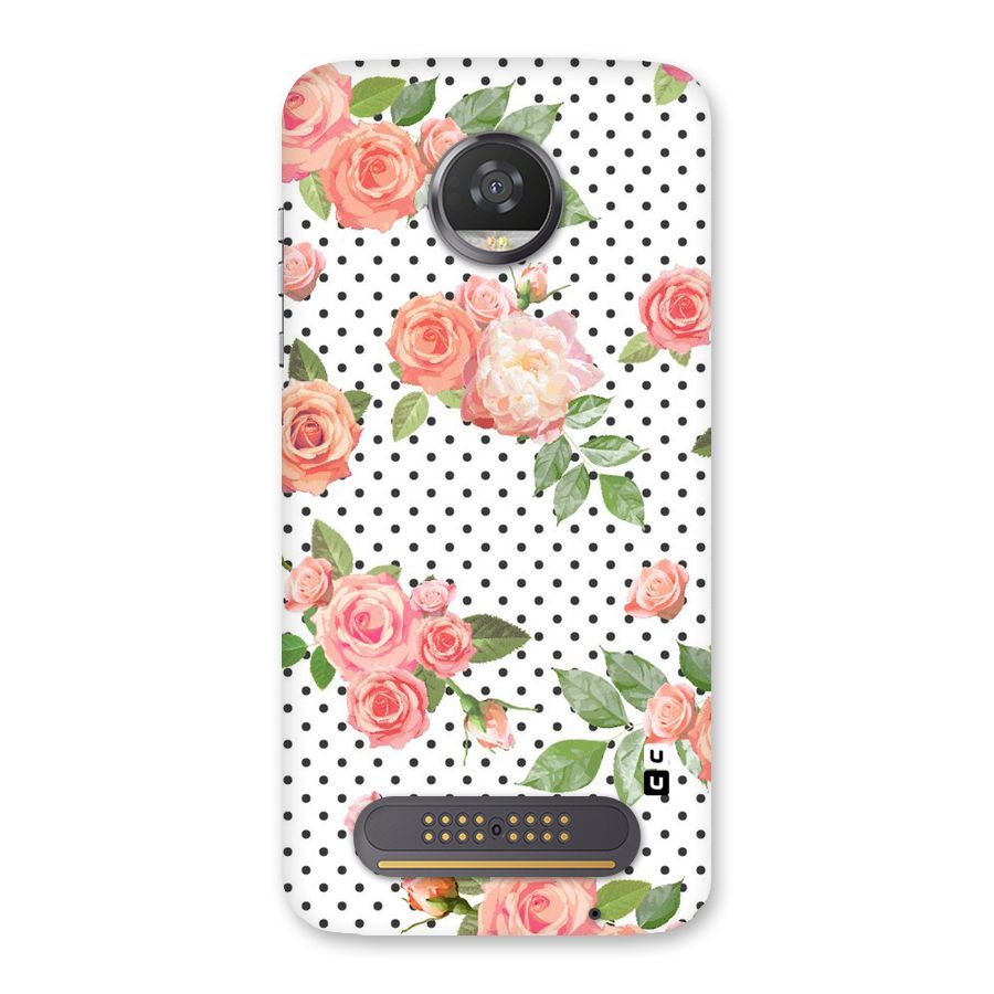 Polka Bloom White Back Case for Moto Z2 Play