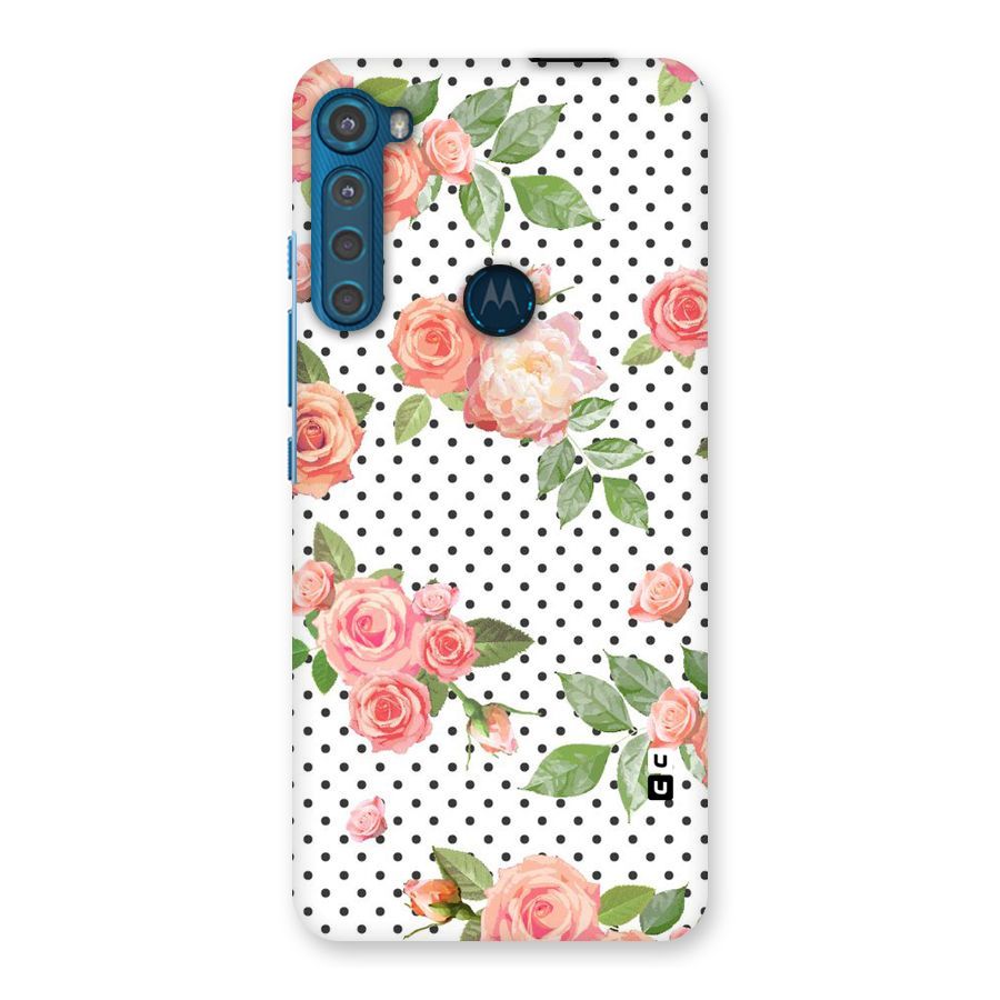 Polka Bloom White Back Case for Motorola One Fusion Plus