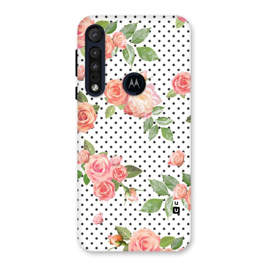 Polka Bloom White Back Case for Motorola One Macro