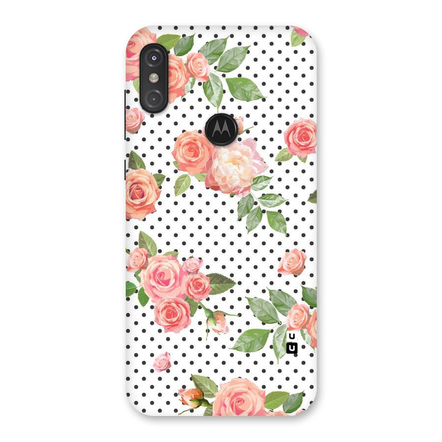 Polka Bloom White Back Case for Motorola One Power
