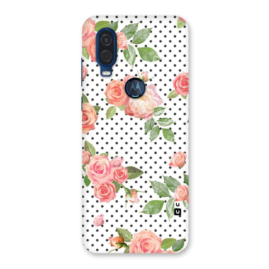 Polka Bloom White Back Case for Motorola One Vision