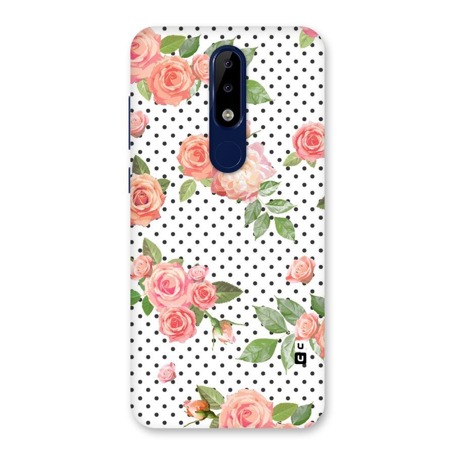 Polka Bloom White Back Case for Nokia 5.1 Plus