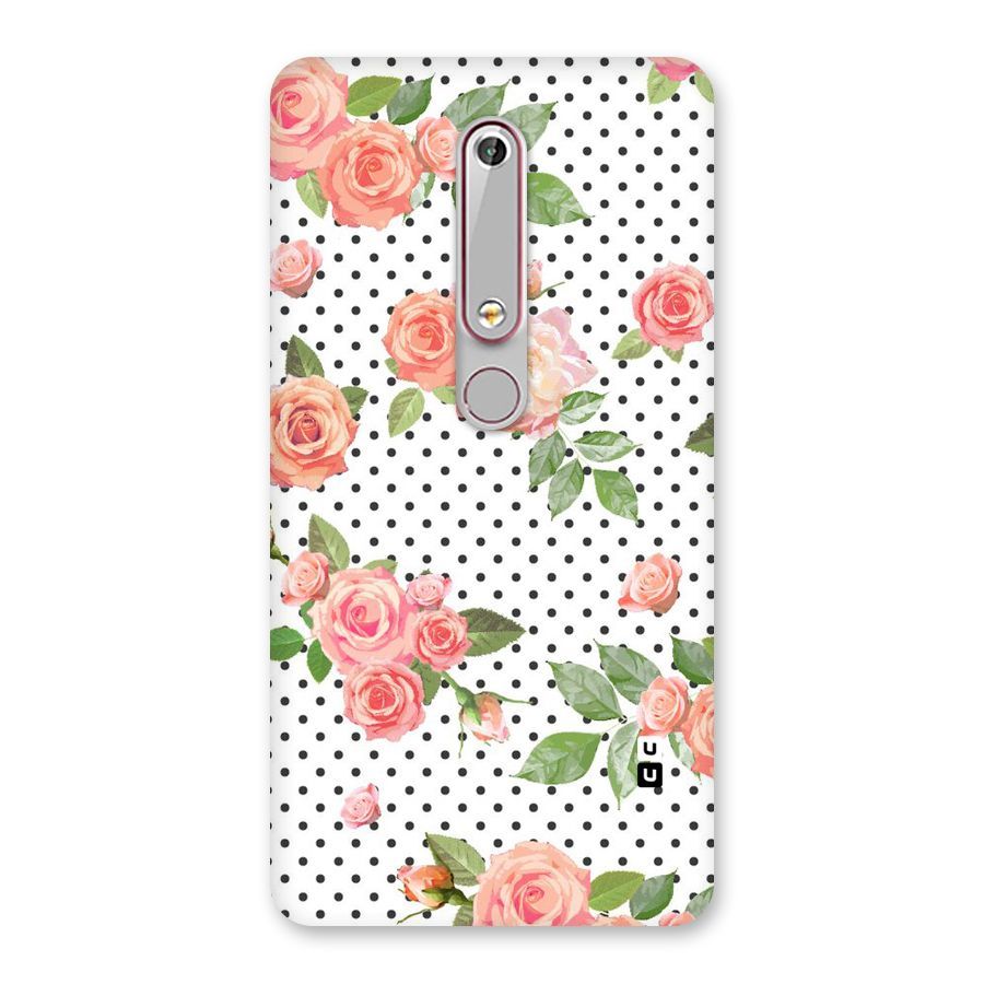 Polka Bloom White Back Case for Nokia 6.1