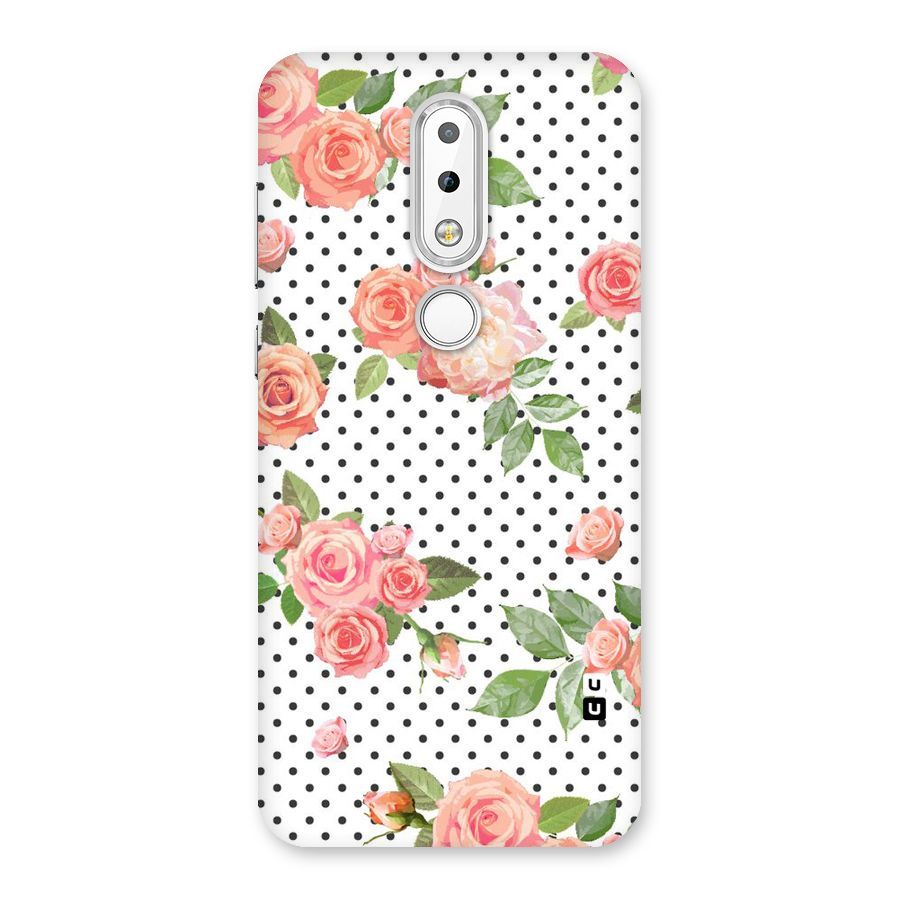 Polka Bloom White Back Case for Nokia 6.1 Plus