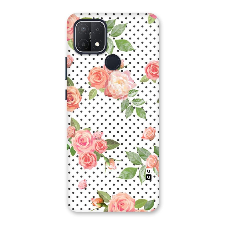 Polka Bloom White Back Case for Oppo A15