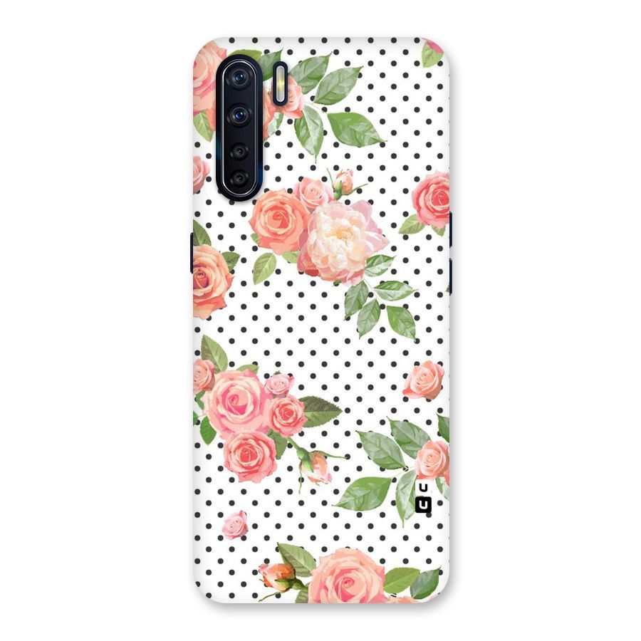 Polka Bloom White Back Case for Oppo F15