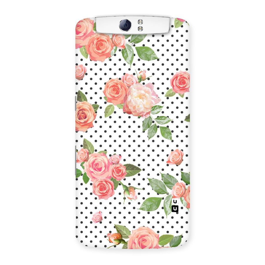 Polka Bloom White Back Case for Oppo N1