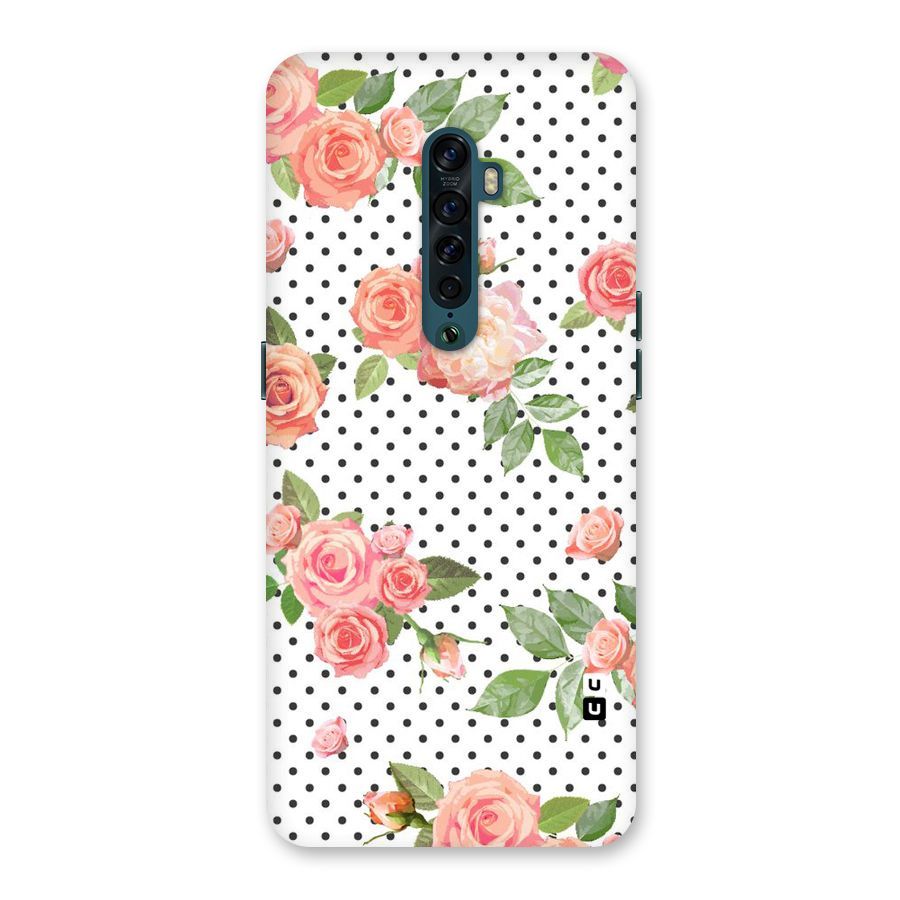 Polka Bloom White Back Case for Oppo Reno2