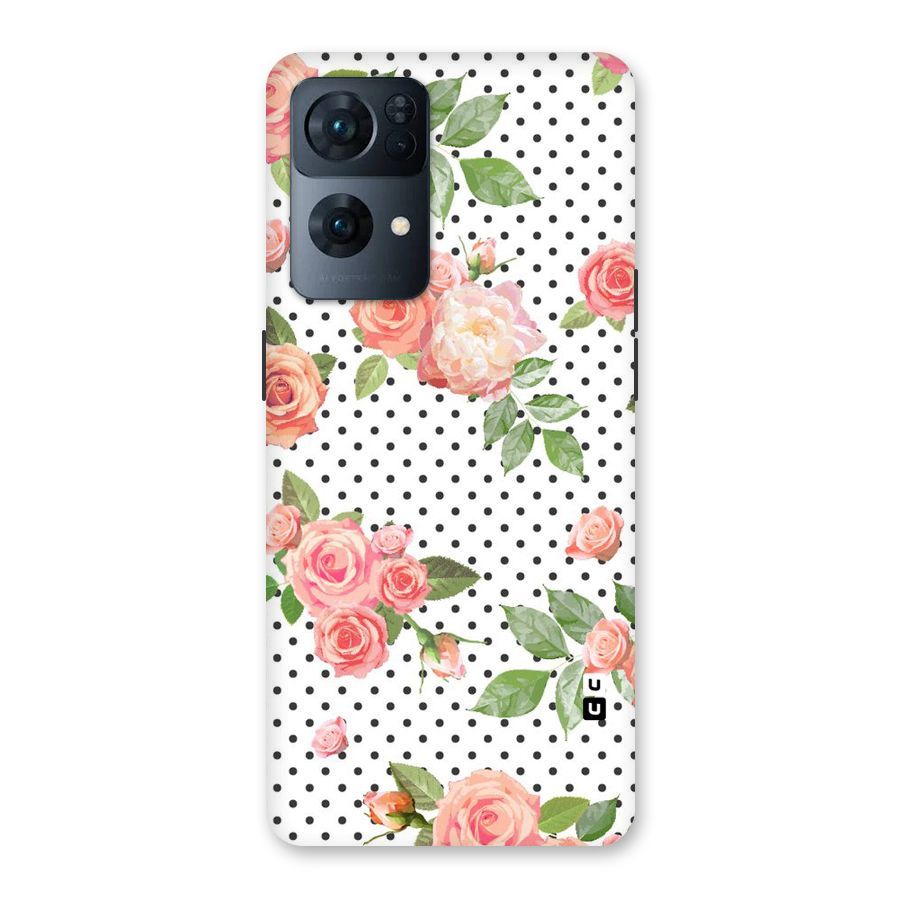 Polka Bloom White Back Case for Oppo Reno7 Pro 5G